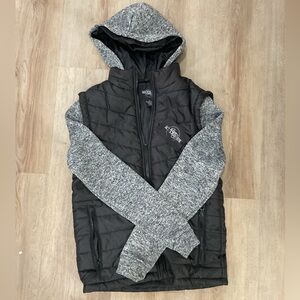 BROOKLYN STANDARD men’s youth small & medium hooded heather gray black coat NWT